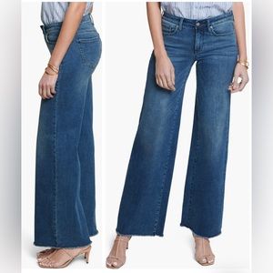 NWT NYDJ Teresa Fray Hem Wide Leg Jeans, Size 6